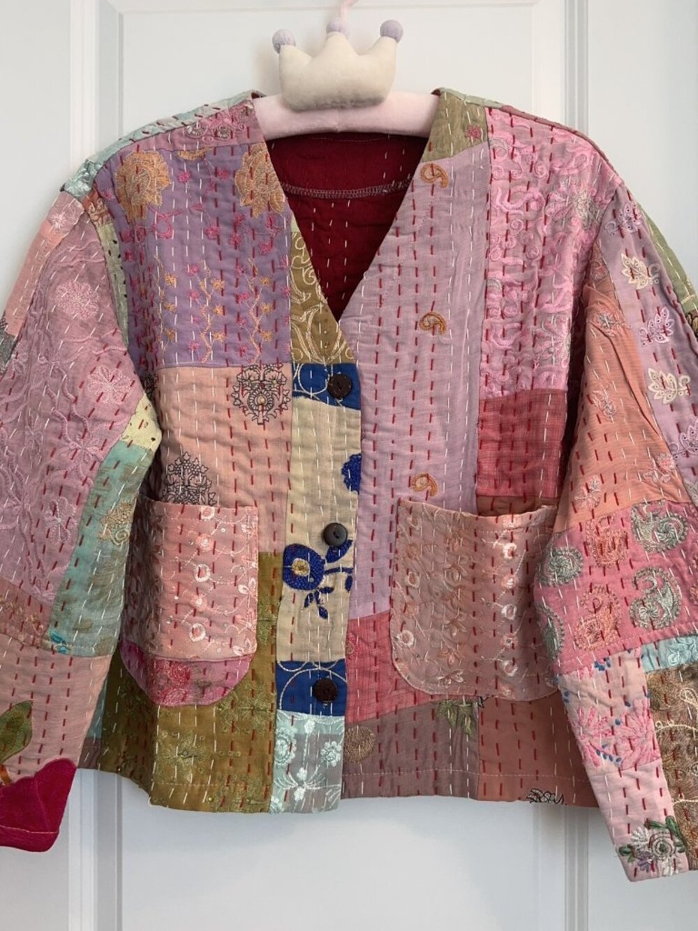 Vintage Antique Textile Kantha Jacket Handmade Patchwork Coat One of a Kind